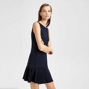 NWT THEORY Flirty Flare Kensington Sleeveless Shift Dress Deep Navy Size 10